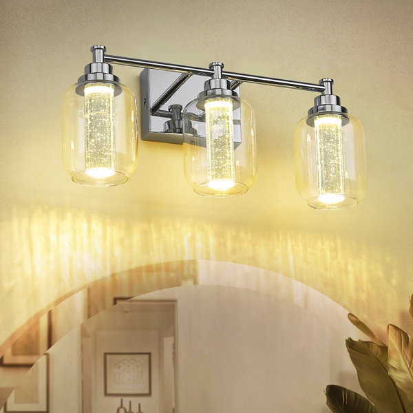 Wrought Studio 4Light Dimmable LED Vanity Light Modern Clear Glass